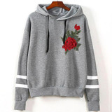 CHAMSGEND 2017 Hoodies Women Hoodies Winter Warm Women Hoodie Sweatshirts Womens Rose Embroidery Long Sleeve Hooded Sweatshirt