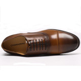 CHAMARIPA Men Elevator Shoes 7.5cm/2.95 inch Increase Heigh Brown Hidden Heel Dress Shoe Tall Man Stylish Shoe Taller 252H11-1