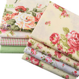 Chainho, 8pcs/lot, Rose Printed Twill Cotton Fabric,Patchwork Cloth For DIY Quilting Sewing Baby&amp;Children Sheets Dress Material