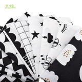 Chainho Twill Cotton Fabric,Patchwork Black Tissue Cloth,DIY Sewing Quilting Fat Quarters Material For Baby&amp;Children,10pcs/lot,