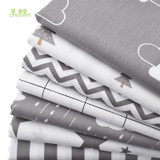 Chainho Twill Cotton Fabric,Patchwork Gray Tissue Cloth,DIY Sewing Quilting Fat Quarters Material For Baby&amp;Children,7pcs/lot