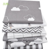 Chainho Twill Cotton Fabric,Patchwork Gray Tissue Cloth,DIY Sewing Quilting Fat Quarters Material For Baby&amp;Children,7pcs/lot
