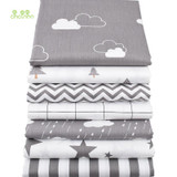 Chainho Twill Cotton Fabric,Patchwork Gray Tissue Cloth,DIY Sewing Quilting Fat Quarters Material For Baby&amp;Children,7pcs/lot