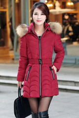 NXH Snow wear wadded jacket female 2017  winter jacket women slim Long Cotton outerwear winter coat women plus size
