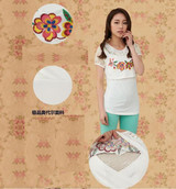 Nursing Tops Breastfeeding Cotton Embroidery Wear Blouses Maternity Clothing Pregnant Women Nurse T Shirts Pregnancy Clothes A4