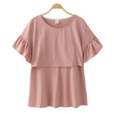 Nursing Tops Breast Feeding Tees Maternity Clothes Breastfeeding Pregnancy T Shirt Clothes For Pregnant Women Plus Size Wear