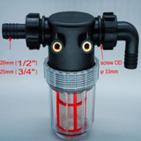 NuoNuoWell 20mm/25mm Visible Pipe Filter Connector Garden Irrigation Agricultural Spraying Machine Accessories