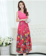 NRH1219H#New bridesmaid dresses spring summer 2017 black long chiffon Printing bride wedding party toast dress cheap wholesale