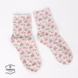 NOVIA NMW-006 Spring fall/winter new women's socks high quality retro fashion flower printing cotton female socks