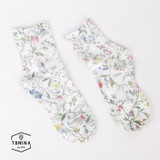 NOVIA NMW-006 Spring fall/winter new women's socks high quality retro fashion flower printing cotton female socks
