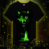 Novelty 3D Men's wolf T shirt Cool wolf Printed t shirts summer Casual 3D Short Sleeve glow in the dark T-shirts good quality