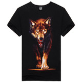 Novelty 3D Men's wolf T shirt Cool wolf Printed t shirts summer Casual 3D Short Sleeve glow in the dark T-shirts good quality
