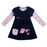 novatx F7139 kids clothing cartoon dresses hot selling kids winter dresses baby dress Shear plush kids frocks girl casual dress
