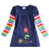 novatx  2017  newest design girls flower frocks children clothes hot dresses baby dresses long sleeve baby clothes dress