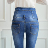 HIBAY Women Jeans Denim Pencil Pants High Waist Skinny Stretch Pants Trousers Plus Size 2017