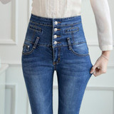 HIBAY Women Jeans Denim Pencil Pants High Waist Skinny Stretch Pants Trousers Plus Size 2017