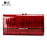HH Womens Wallets Genuine Leather Alligator Wallet Luxury Brand Hasp Lady Coin Purse Design Clutch Bag Card Holder Zipper Purses