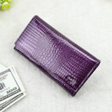 HH Alligator Womens Clutch Wallets Luxury Patent Crocodile Multifunctional Genuine Leather Ladies Clutch Purse Hasp Long Wallet
