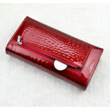 HH Alligator Womens Clutch Wallets Luxury Patent Crocodile Multifunctional Genuine Leather Ladies Clutch Purse Hasp Long Wallet