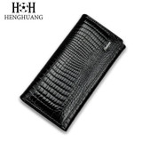 HH Alligator Womens Clutch Wallets Luxury Patent Crocodile Multifunctional Genuine Leather Ladies Clutch Purse Hasp Long Wallet