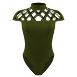 Heyouthoney New Summer Women Sexy Nightclub Bodycon Jumpsuit Bodysuit Short Sleeve Hollow Out Backless Rompers Jumpsuit Overalls