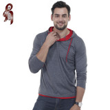 HEYKESON T Shirt Men Brand 2017 Men'S Hooded Stitching Design Tops & Tees T Shirt Men Long Sleeve Slim Male Tops XXXL OOIS