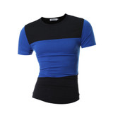 HEYKESON Tshirt Brand 2017 Male Short Sleeve T Shirt O-Neck Men T-Shirt Simple splicing Tee Tops Shirt Homme T Shirts 3XL DUNV