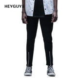 HEYGUYS 2017 Long Pants Men  Casual Sweatpants slim fit  Jogger Trousers Fashion Fitted Bottoms  zipper  street wear hip hop