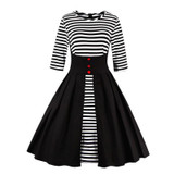 HeyGalSing Plus Size Vintage Dress 2017 Women Autumn Elegant Vestidos 50s 60s Vestido Retro Dresses Party Clothing 3XL 4XL 5XL