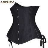 HEXIN 24 Steel Boned Heavy Duty Underbust Corset Lace-up Back Irregular Hem Waist Trainer Gothic Corsets and Bustiers Plus Size
