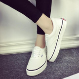 HEVXM 7-color 2017 spring and autumn new arrival women's fashion canvas shoes to help low student flat shoes white shoes
