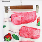 Hermicci Women Fashion Red Ice Cream Printed Midi Skirt 2017 New Ladies Ball Skater Pencil Skirts Saia Femininas
