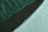 hermicci High Waist Bling Satin Look Pleated Skirt 2017 Summer Elastic Waist Midi Long Women Fashion Skirt Black Green Skirt