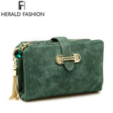Herald Fashion Nubuck Leather Women Wallets Female Zipper Small Wallet Women Short Coin Purse Holders Retro Wallet and Purses