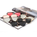 HEPIDEM Female Fashion Vintage Cat eye Sunglasses Women Brand Designer Ladies Mirror Flat Rose Gold Cateye Sun Glasses for Women