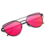 HEPIDEM Female Fashion Vintage Cat eye Sunglasses Women Brand Designer Ladies Mirror Flat Rose Gold Cateye Sun Glasses for Women