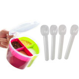 HENGHOME Transparent Colorful Lid Seasoning Box 1 Set Kitchen Tool Salt Condiment Storage Box Spice Jar Seasoning Can Sugar Bowl