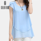Geller Fuuk New 2017 Summer Women Blouse Loose Shirt O-Neck Chiffon Blouse Female Short Sleeve Blouse Plus Size 5XL Shirts #G305 Geller Fuuk New 2017 Summer Women Blouse Loose Shirt O-Neck Chiffon Blouse Female Short Sleeve Blouse Plus Size 5XL Shirts #G305