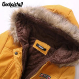 Geckoistail Parkas Women Coats Fashion Autumn Warm Winter Jackets Women Fur Collar Long Plus Size Hoodies Casual Cotton Outwear