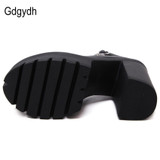 Gdgydh 2017 new spring autumn casual high-heeled shoes sexy ruslana korshunova thick heels platform pumps Black White Size 40