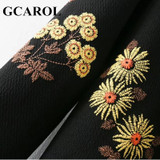 GCAROL New Autumn Winter Floral Printed Dress Stand Collar Full Sleeve Fashion Vintage Female Dress