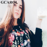 GCAROL 2017 Women Floral Embroidery Ruffles Thin Blouse High Quality Shirt Fashion Vintage Tops Retro Blouse For Ladies
