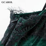 GCAROL 2017 Women Euro Style Velvet Lace Spliced Dress Straps Adjustable Soft Handle Euro Style Sexy Party Lace Dress