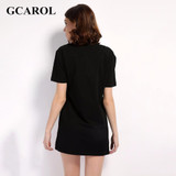 GCAROL 2017 Women Floral Embroidery Jacquard Dress Euro Style  Casual Fashion Black Dress Eearly Spring Summer Dress