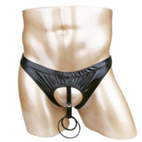 Gay Men Lingerie Underwear Latex Briefs Underpants with Penis Hole O-Rings New Sexy Underpants Latex Briefs Underwear Penis Hole