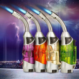 Gas Cooker Lighters Recycling Refillable Mini Windproof Cigarette Lighters Elbow Ignition Jet Butane Torch Gas Lighters