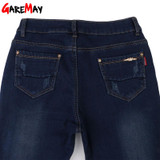 GAREMAY Warm Jeans For Women Thicken Pants Winter Jeans Female Stretch Straight Fashion High Waist Jeans Femme Denim Pants 1540