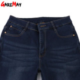 GAREMAY Warm Jeans For Women Thicken Pants Winter Jeans Female Stretch Straight Fashion High Waist Jeans Femme Denim Pants 1540