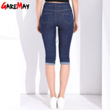 GAREMAY Capris Womens Jeans For Lady Denim High Stretch Summner 2018 Slim Skinny Jeans For Woman High Waist Jean Femme Pants