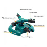 Garden Sprinklers Water Durable Rotary Three Arm Water Sprinkler 360 Degree Automatic Rotating Water Sprinkler System